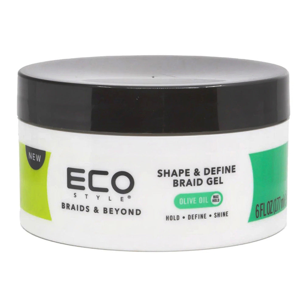 Eco Style Shape and Define Braid Gel with Olive Oil Max Hold 6Oz (177ml)
